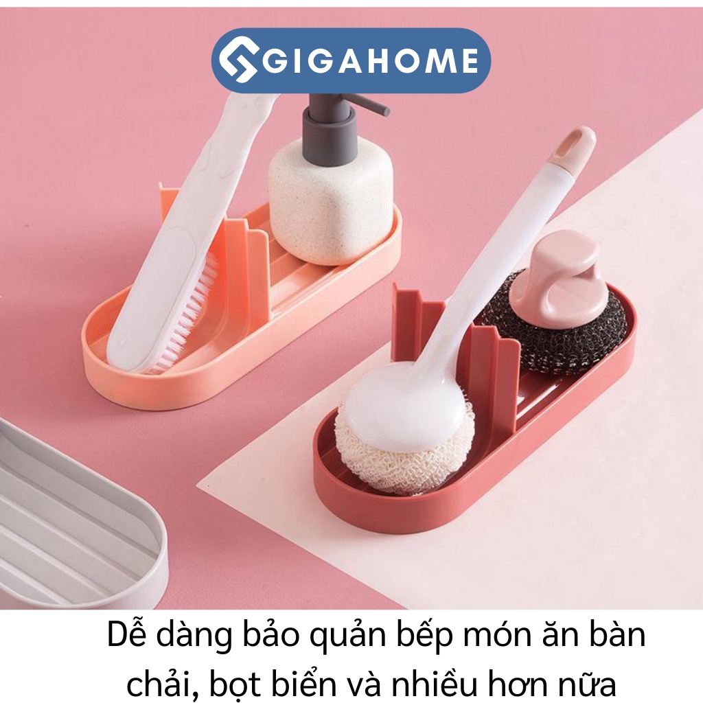 Khay Đựng Xà Phòng, Đồ Dùng Rửa Chén 2 Ngăn GIGAHOME Thiết Kế Đẹp Mắt, Sang Trọng 8925