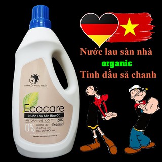 Nước lau sàn hữu cơ Ecocare từ quả bồ hòn tinh dầu sả chanh, size 1 lit