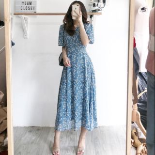 Đầm hoa nhí tay bo