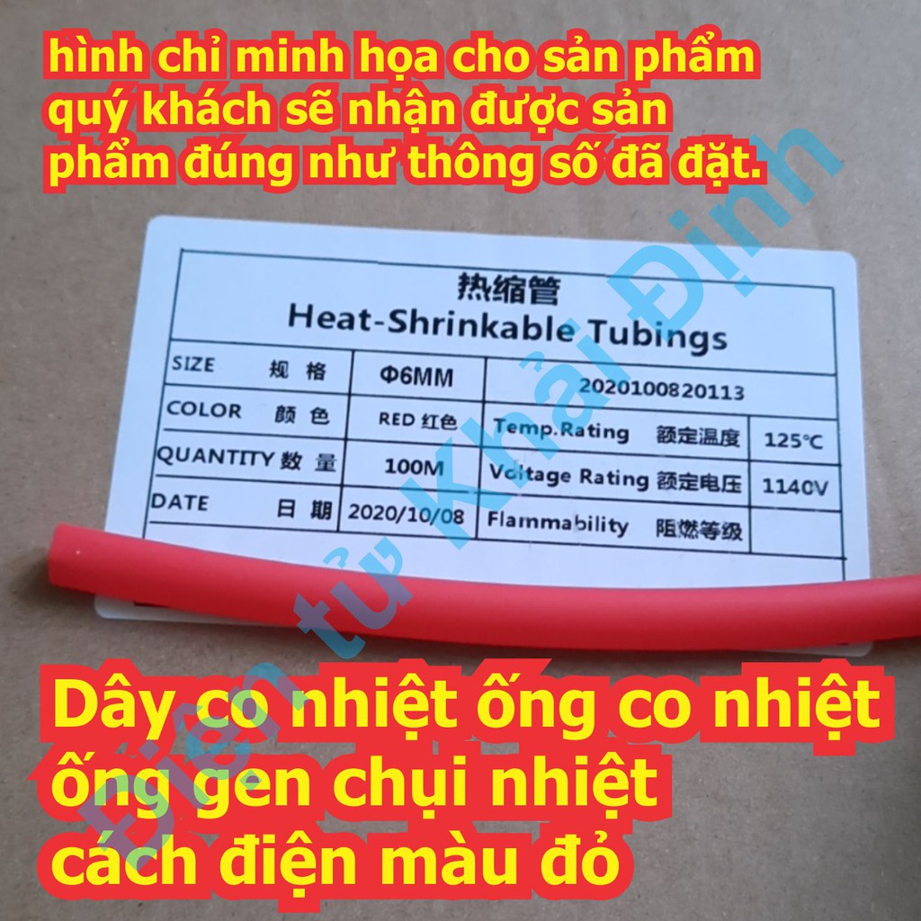 Dây co nhiệt ống co nhiệt ống gen chụi nhiệt cách điện màu đỏ, phi 3mm - 10mm kde7069 | BigBuy360 - bigbuy360.vn