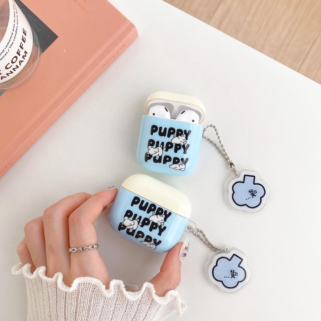 Vỏ Bảo Vệ Hộp Sạc Tai Nghe Bluetooth Không Dây AirPods 1 2 pro 3 2021 gen3 Bằng TPU Silicone Mềm Chống Rơi Hình Cún Dễ Thương