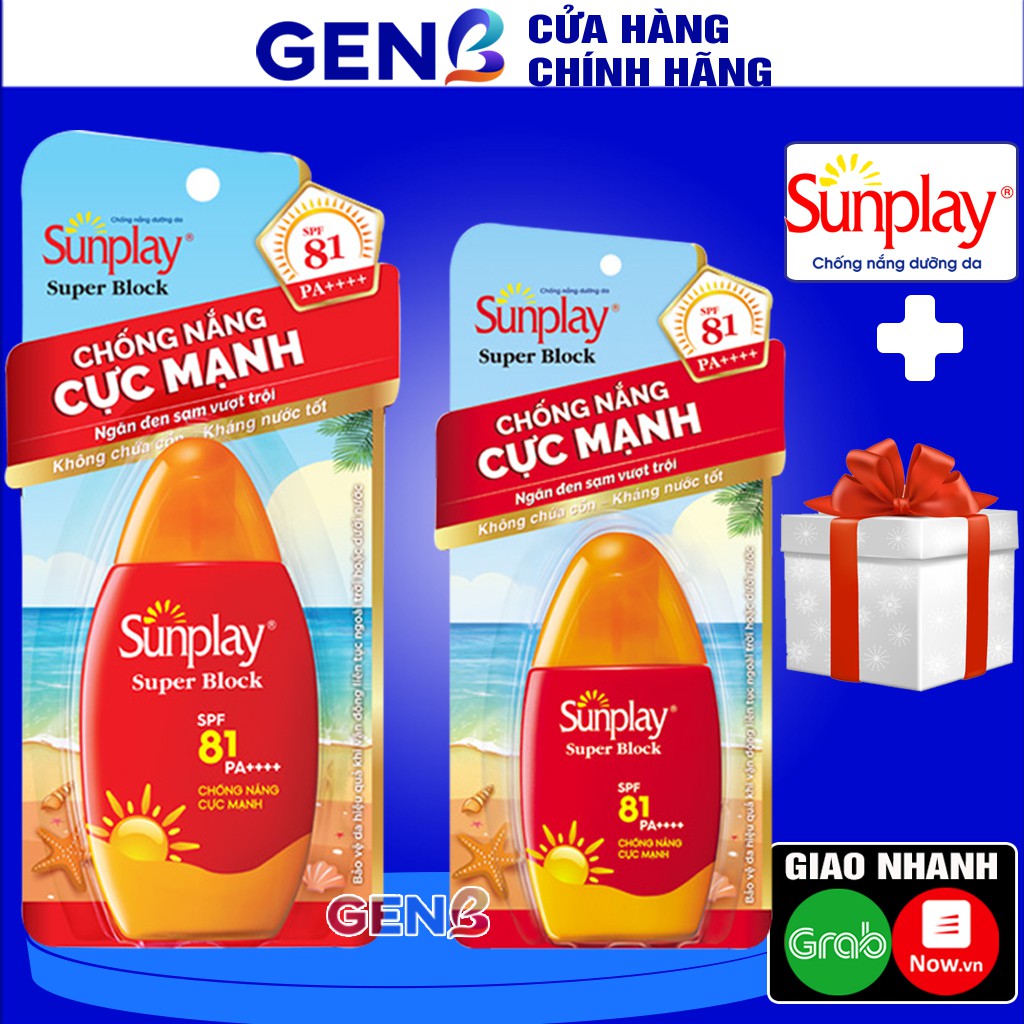 Kem Chống Nắng Sunplay Sunplay Super Block SPF81 CHÍNH HÃNG Sữa Kcn Cho Da Mặt Và Toàn Thân Rohto Nhật Bản Mỹ Phẩm GENB