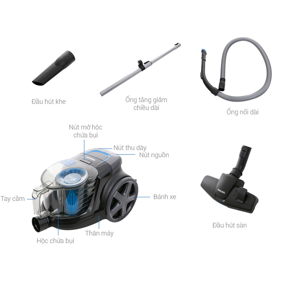 Bảo hành chính hãng - Máy hút bụi không túi Philips FC9350 | BigBuy360 - bigbuy360.vn