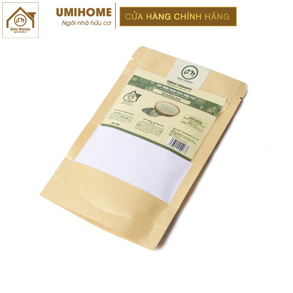 Bột Bùn Non đắp mặt nạ hữu cơ UMIHOME | 40G giúp dưỡng trắng da và làm sạch da hiệu quả