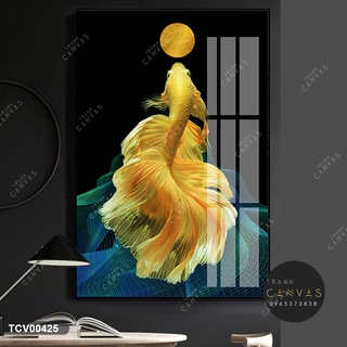 Tranh canvas khổ dọc chủ đề cá