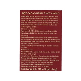 Bột Cacao Nestlé Hot Choco (10 gói x 24gram) - Nestle