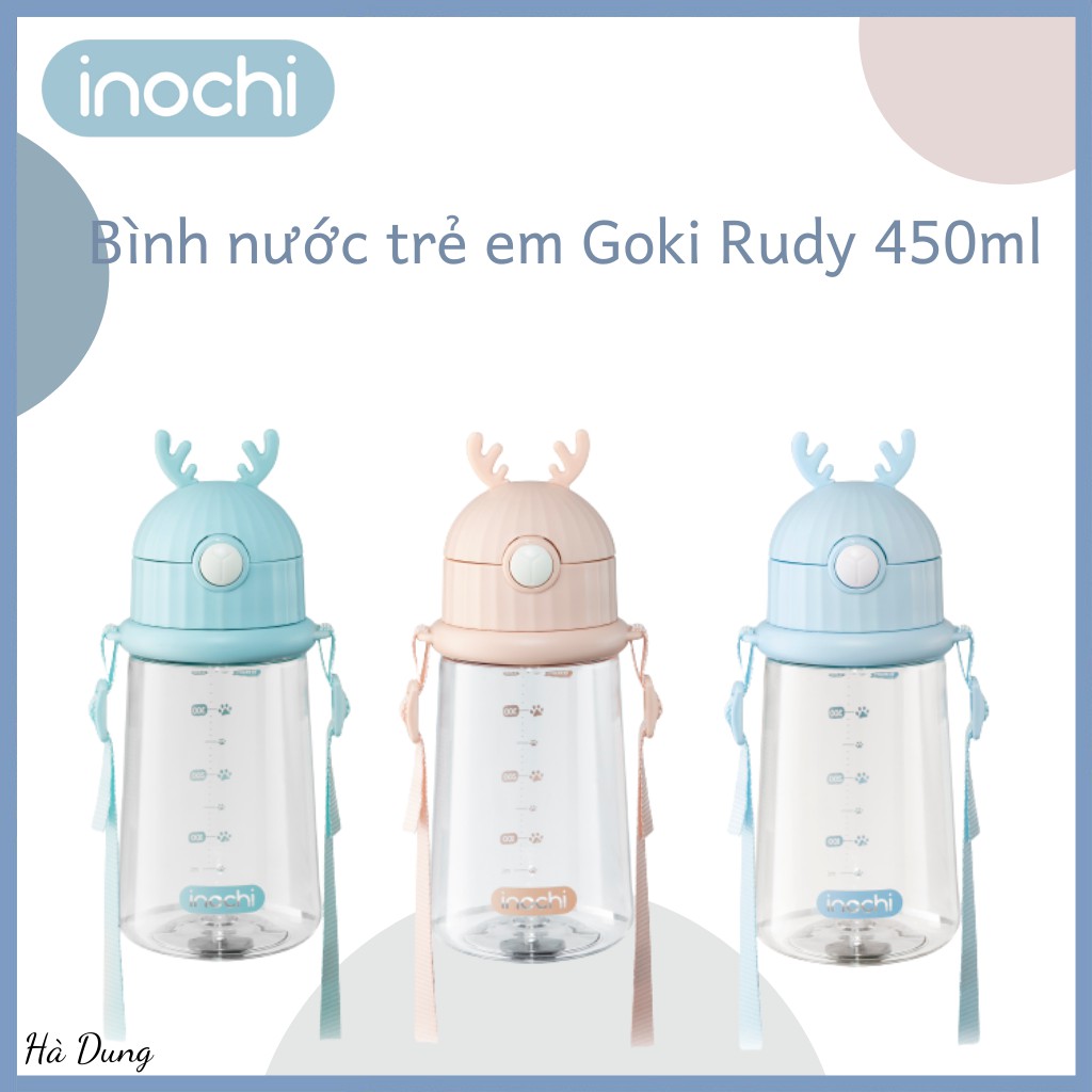 Bình Nước, Bình Đựng Nước Trẻ Em Cao Cấp Có Ống Hút GOKI RUDY Inochi 450ml