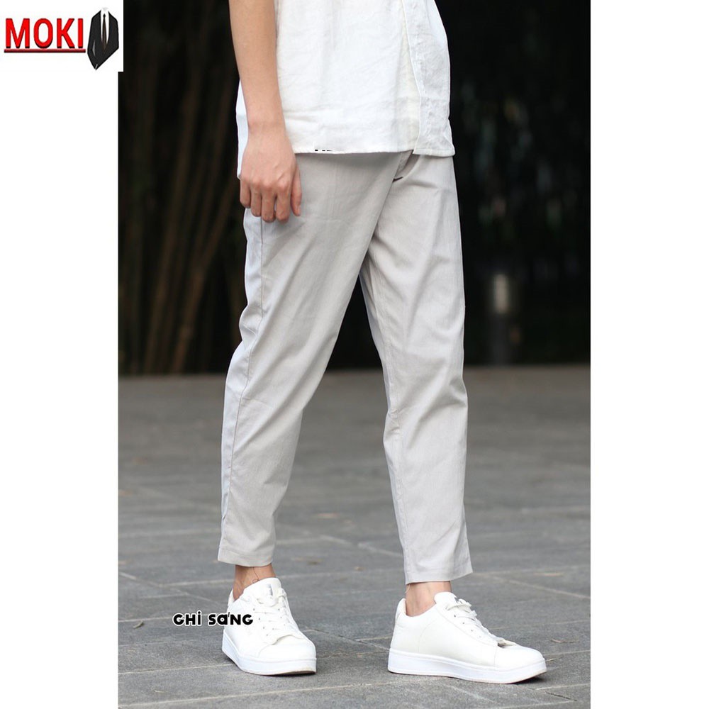 Quần đũi dài nam MOKI ống côn cạp chun dây rút - Quần nam dáng xuông trẻ trung | BigBuy360 - bigbuy360.vn