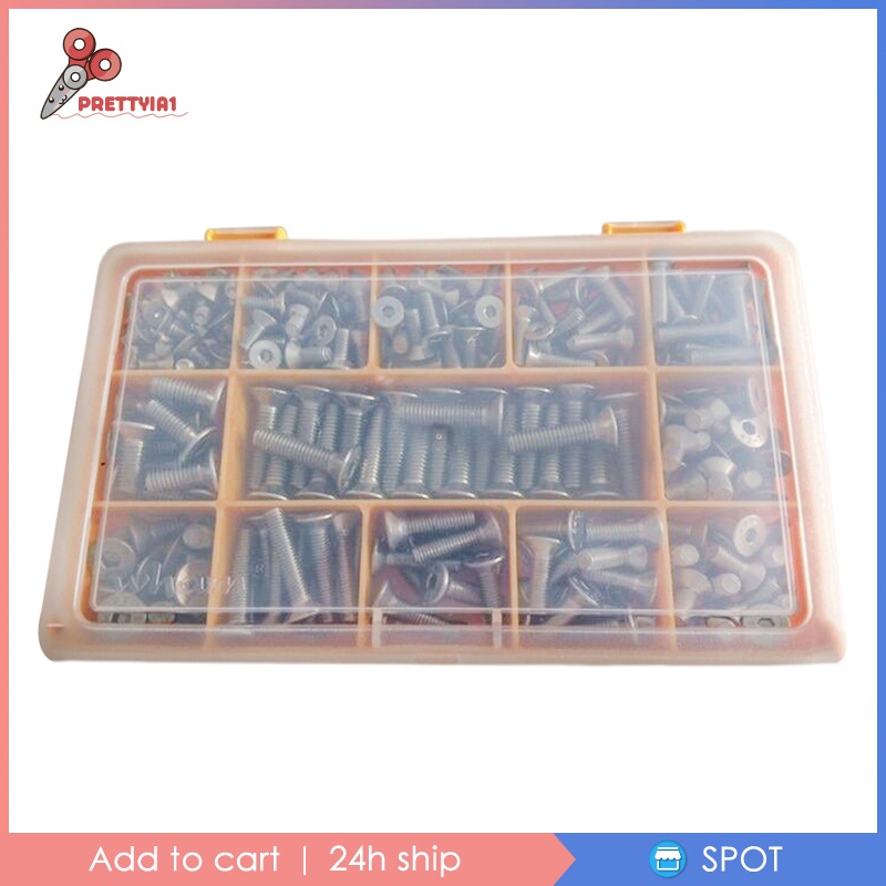 Hộp 260 Ốc Vít Bằng Thép Không Gỉ M4 M5 M6 Đa Năng Tiện Dụng