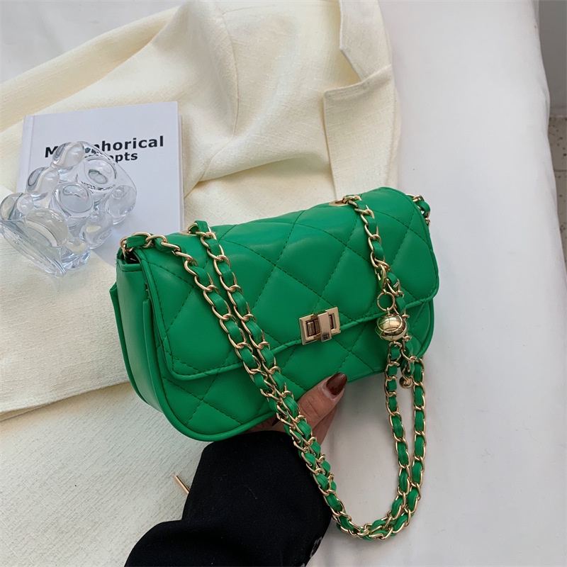 Túi Đeo Chéo Dáng Vuông Nhỏ Phối Dây Xích Thời Trang Mùa Hè Mới 2022 Cho Nữ