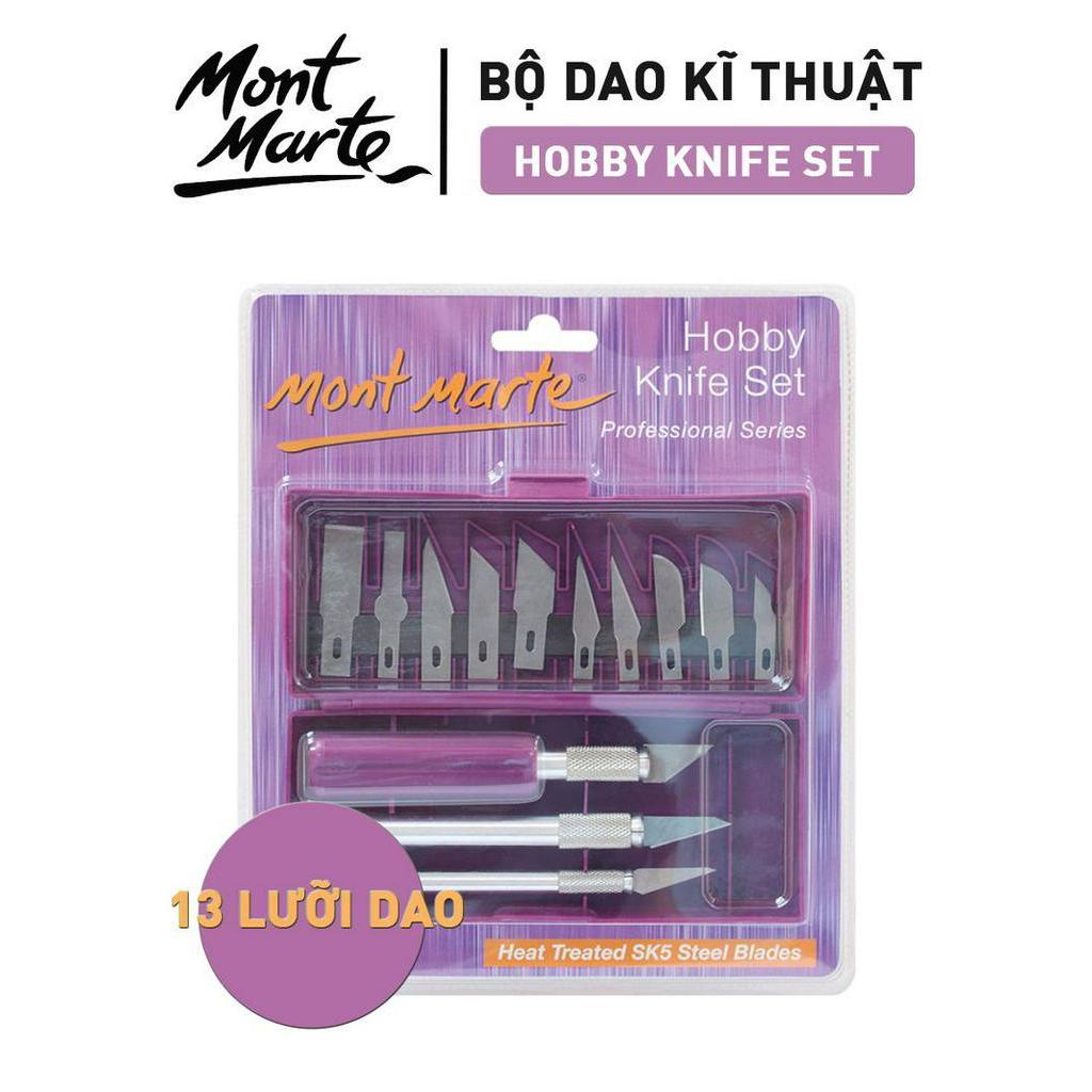 Set dao kĩ thuật Mont Marte Hobby Knife - 13 lưỡi dao (Blades)