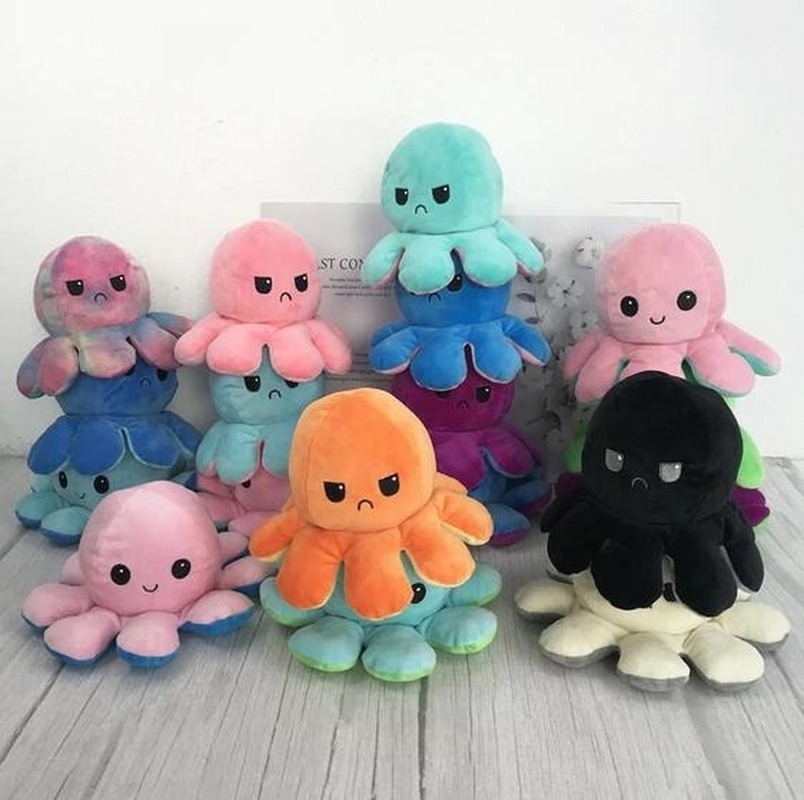 【Giải tỏa】40CM/30CM/20CM  Reversible Octopus- chất lượng cao Bạch tuộc nhồi bông cảm xúc Bạch Tuộc Đồ Chơi Nhồi Bông 40cm 30cm 10cm@yjteam66.vn