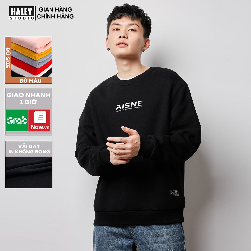 Áo Sweater AISNE Nam Nữ unisex phong cách Hàn Quốc cá tính, Chất nỉ bồng đẹp mã HD83 -Quà tặng ngẫu nhiên