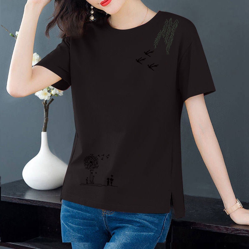 Áo Thun Tay Ngắn Dáng Rộng Plus Size Cho Nữ
