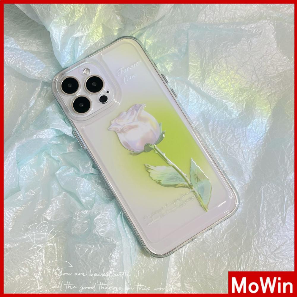 iPhone Case Luxury Silicone Soft Case Clear Case Shockproof Protection Camera White Rose Flower Compatible For iPhone 11 iPhone 13 Pro Max iPhone 12 Pro Max iPhone 7Plus iPhone xr