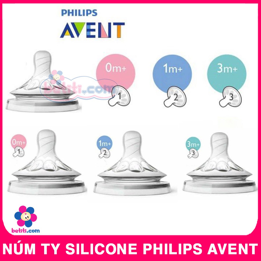 Núm Ti Silicone Bình Philips Avent Natural Cho Bé