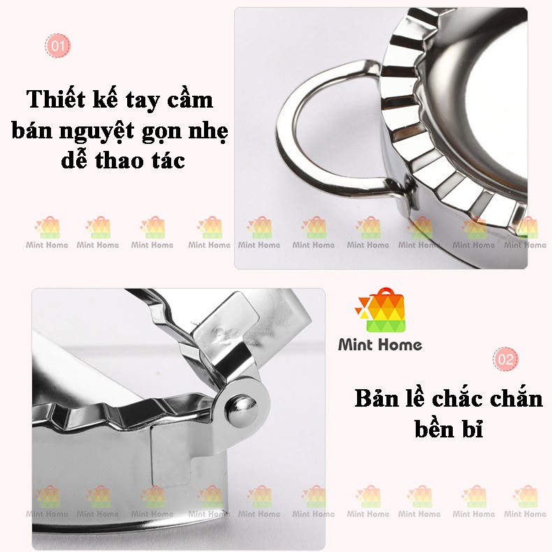 Khuôn làm bánh xếp, há cảo, sủi cảo tôm thịt, bánh bột lọc, khuôn làm bánh cho bé bằng inox 304 thép không gỉ cao cấp