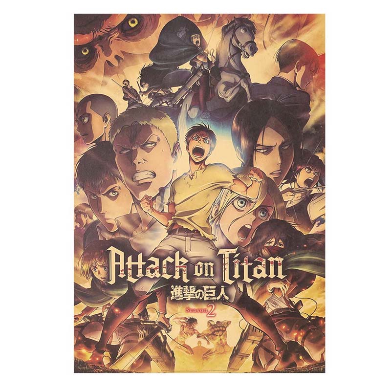 Áp Phích Phim Hoạt Hình Anime Nhật Bản Attack On Titan Treo Tường Trang Trí