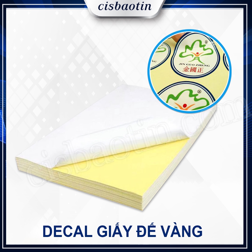 DECAL ĐẾ VÀNG A4