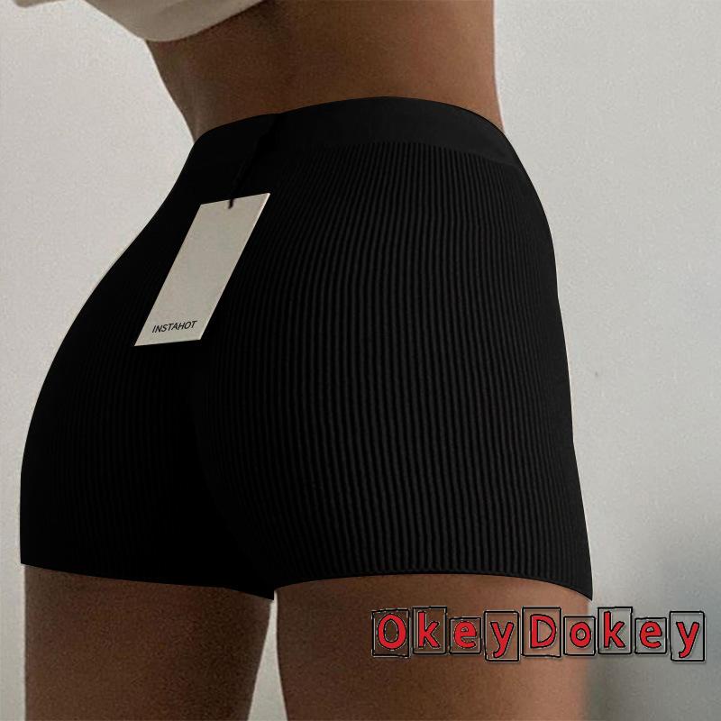 Quần Short Thể Thao Cotton Lưng Cao Màu Trơn Cho Nữ