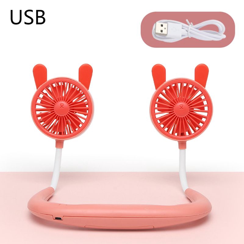 Quạt Mini Đeo Cổ   Đầu Sạc Usb