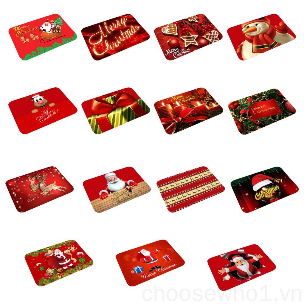 Tấm thảm chùi chân họa tiết ông già noel dễ thương bắt mắt