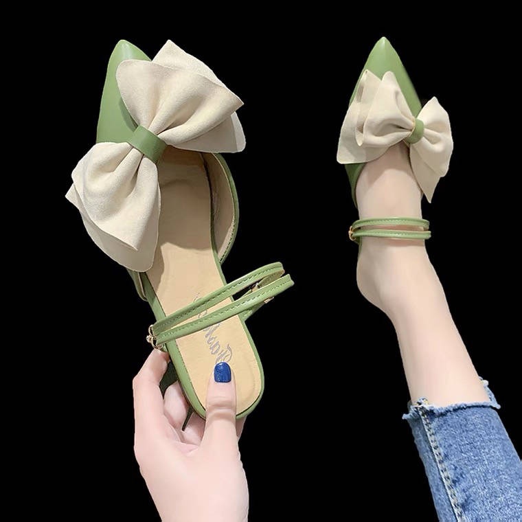 Dép Sandal Đế Mềm Đính Nơ Thời Trang Xuân Hè Dành Cho Nữ