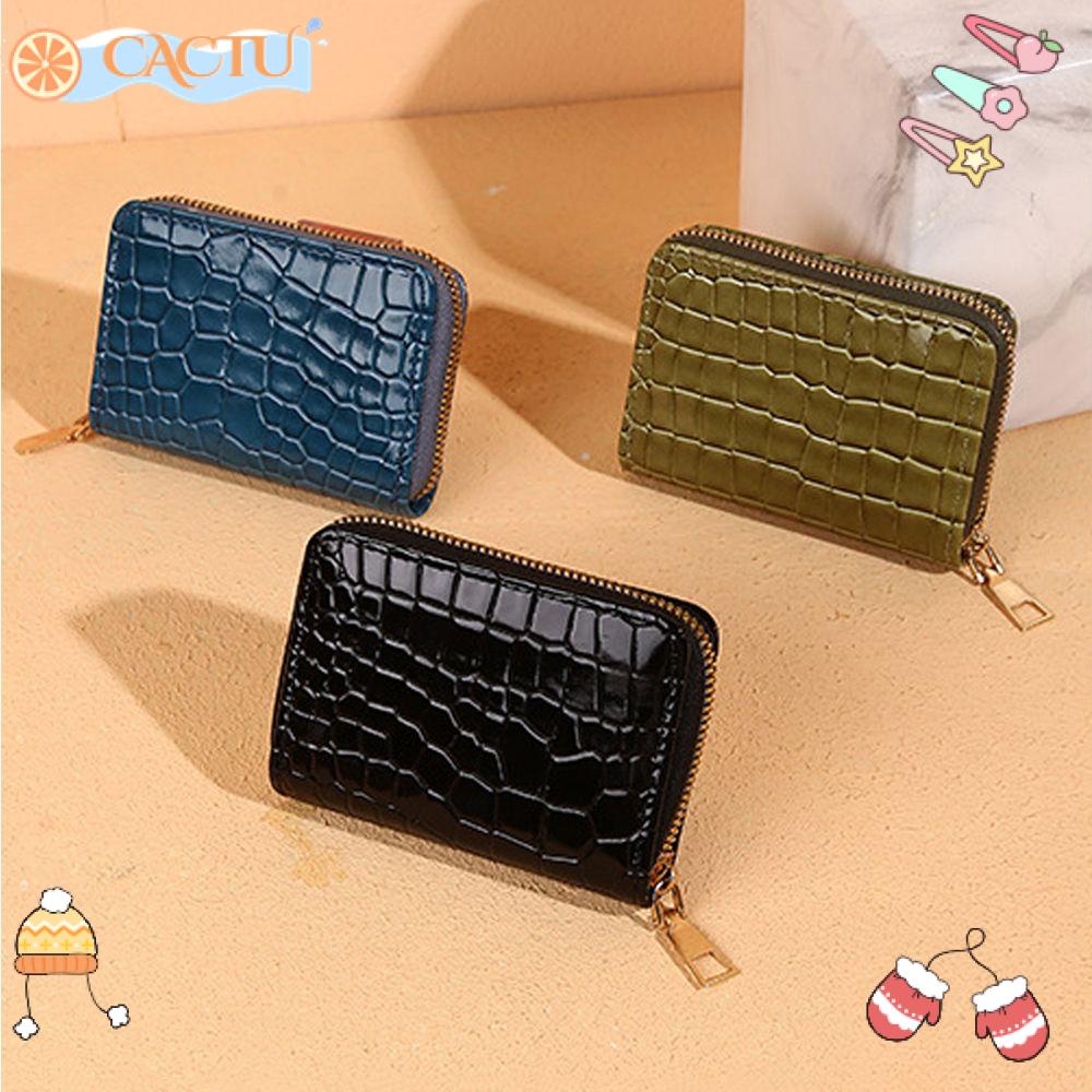 Ví Da PU Có Khóa Kéo Dùng Đựng Thẻ Và Tiền Xu Tiện Dụng