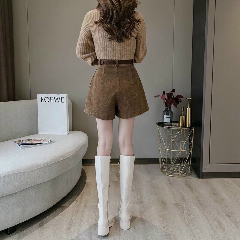 Quần Short NHUNG Cạp Cao Vải Nhung Cao cấp, KHÔNG KÈM ĐAI, Có BIG SIZE 86KG, Trend năm nay | BigBuy360 - bigbuy360.vn