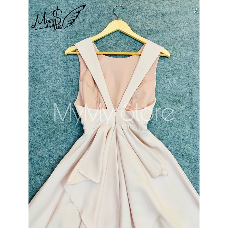 Đầm dự tiệc sát nách hở lưng phối bèo lưng TRIPBLE T DRESS - size M/L - MS210V