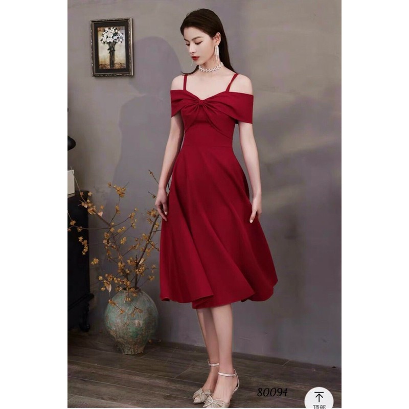 Đầm đẹp cho nữ hai dây màu đỏ ôm body thiết kế đơn giản siêu gợi cảm