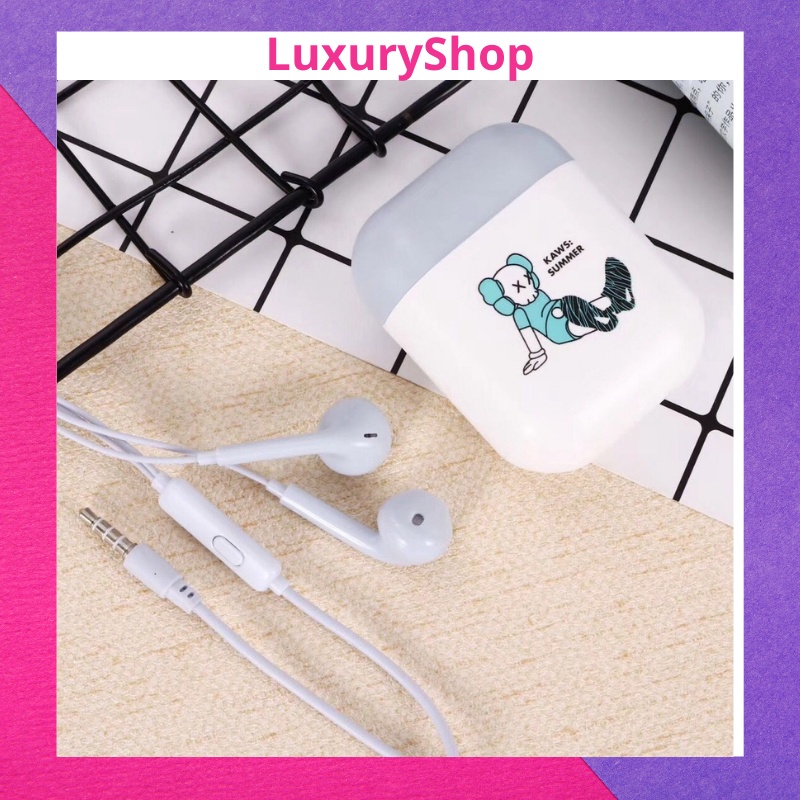 Tai nghe có dây nhét tai có mic dễ thương jack Cắm 3.5mm cho các dòng máy samsung IP6/6s,android-TNCDKUTE