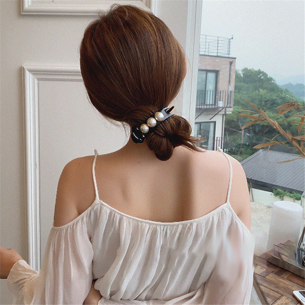 Kẹp Tóc Đính Ngọc Trai Giả Xinh Xắn Phong Cách Sang Trọng Cho Nữ