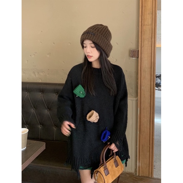 Áo len ghim mũ freesize