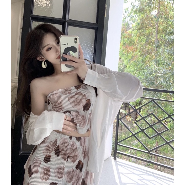 Set áo ống+quần ống suôn dập ly Ulzzang(sẵn đen) | BigBuy360 - bigbuy360.vn