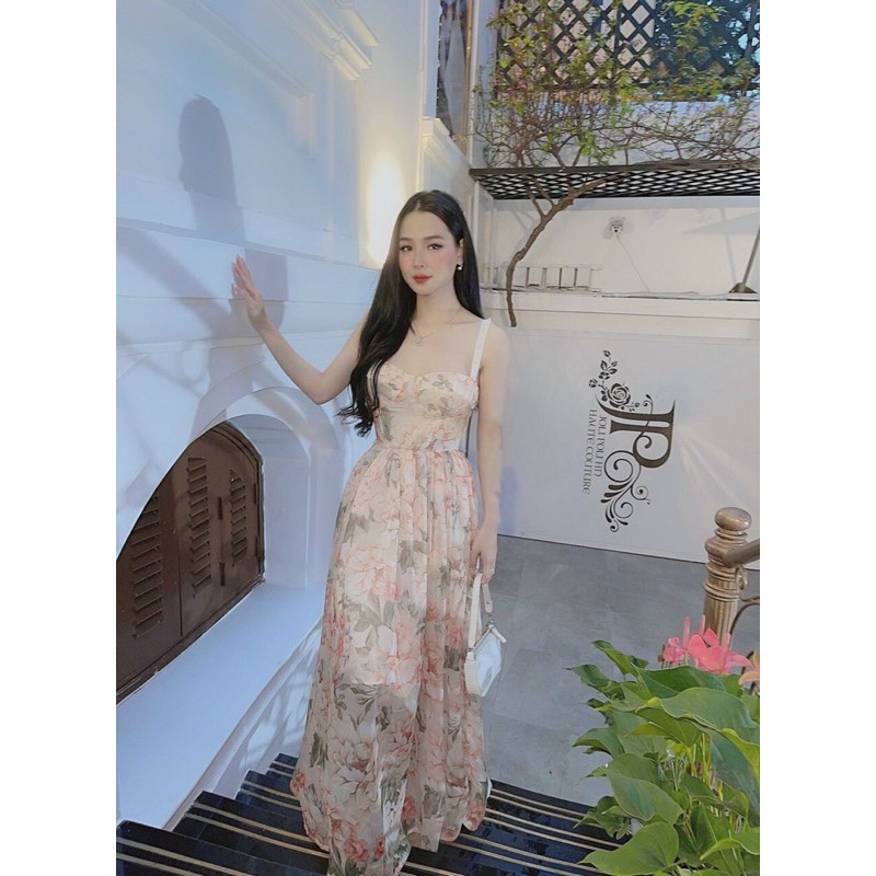 Váy maxi tơ hoa cao cấp | BigBuy360 - bigbuy360.vn