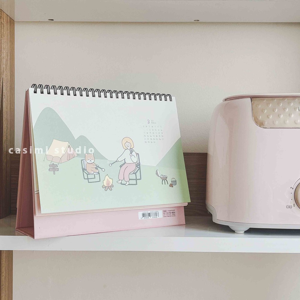 [FOLLOW US GIẢM 40K] LỊCH ĐỂ BÀN 2021 THE GIRL XINH CUTE SIZE A5 20x17 (cm) BÌA CỨNG MÀU PASTEL HÀN QUỐC CASIMI DECOR