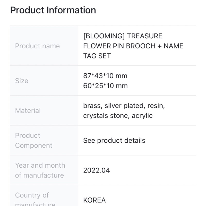 Treasure flower in brooch + name tag set theo thành viên