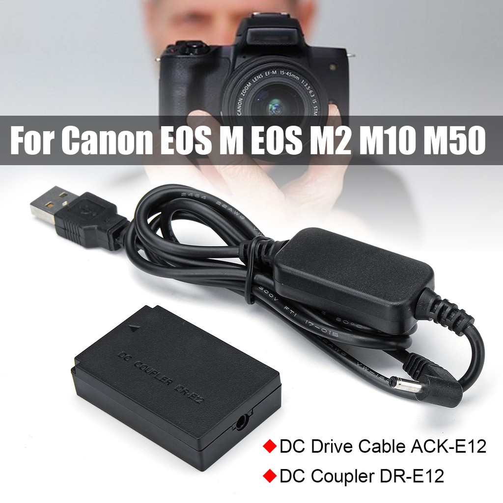 Dây nguồn LP-E12 pin giả ACK-E12+DR-E12 cho Canon EOS M EOS M2