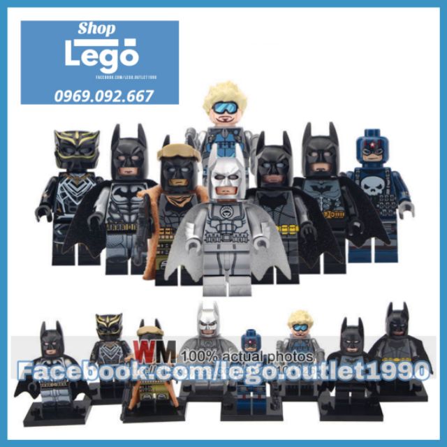 Xếp hình Tony Stark - Black Panther&lt;br&gt;- Batman - Akham - Punisher Siêu anh hùng Lego Minifigures Lele D011 018