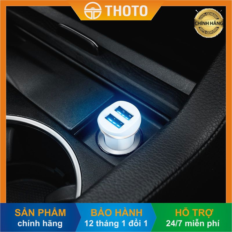 [Thoto Shop] Tẩu sạc nhanh điện thoại trên ô tô HOCO Z1 | 2 cổng USB - hàng chính hãng