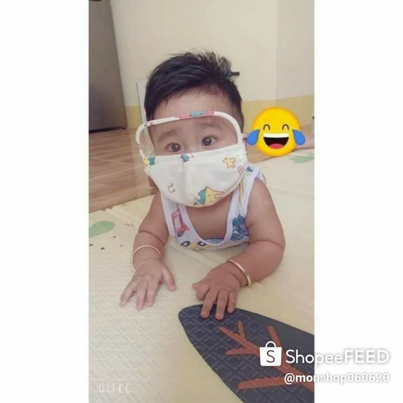 khẩu trang em bé kèm kính chống dịch , chống giọt bắn