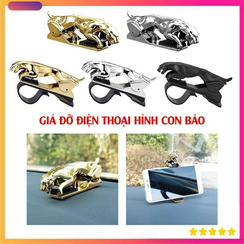 Giá đỡ, kẹp điện thoại trên ô Tô Xe hơi hình con báo siêu đẹp, sang trọng