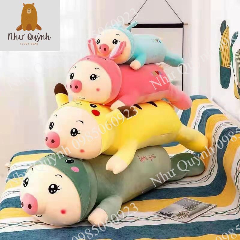 Gấu Bông Lợn Biến Hình Pikachu Size To Heo Biến Hình Màu Vàng Dễ Thương 1M 1M2 1M5