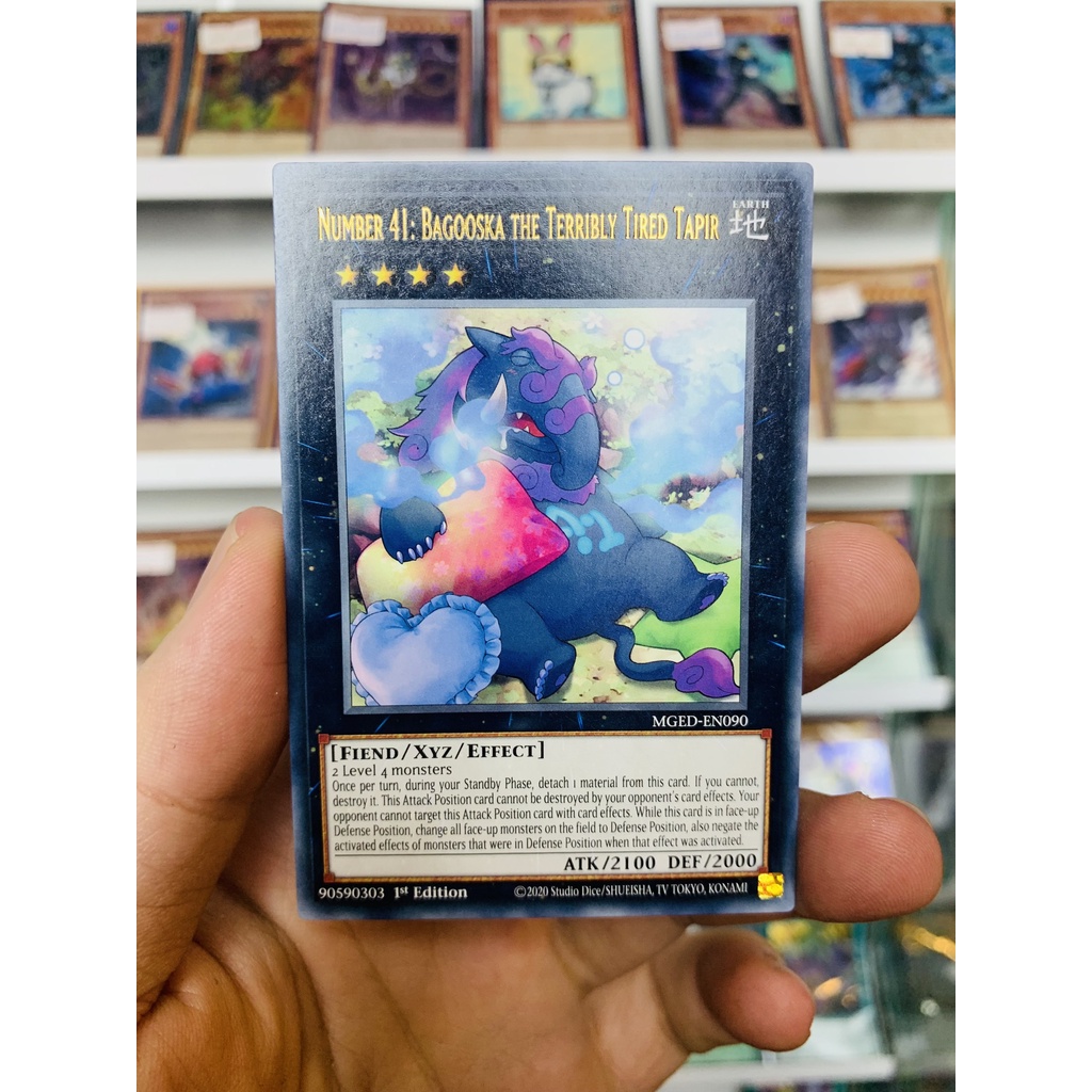Thẻ Bài Lẻ YugiOh! Mã MGED-EN090 - Number 41: Bagooska the Terribly Tired Tapir - Gold-Letter Rare - 1st Edition