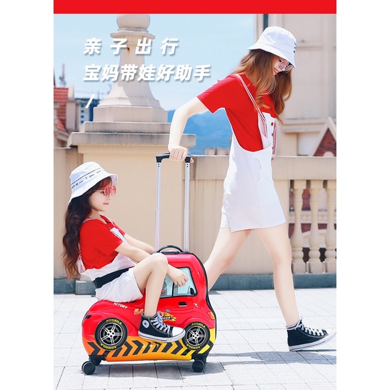 SẴNVali oto xe kéo ngồi cho bé bản ô tô đỏ 24 inch