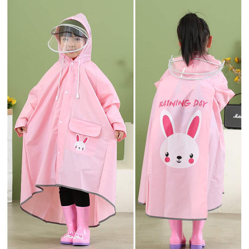 Áo mưa cho bé và mẹ form rộng có thể mang balo Hàng có sẵn