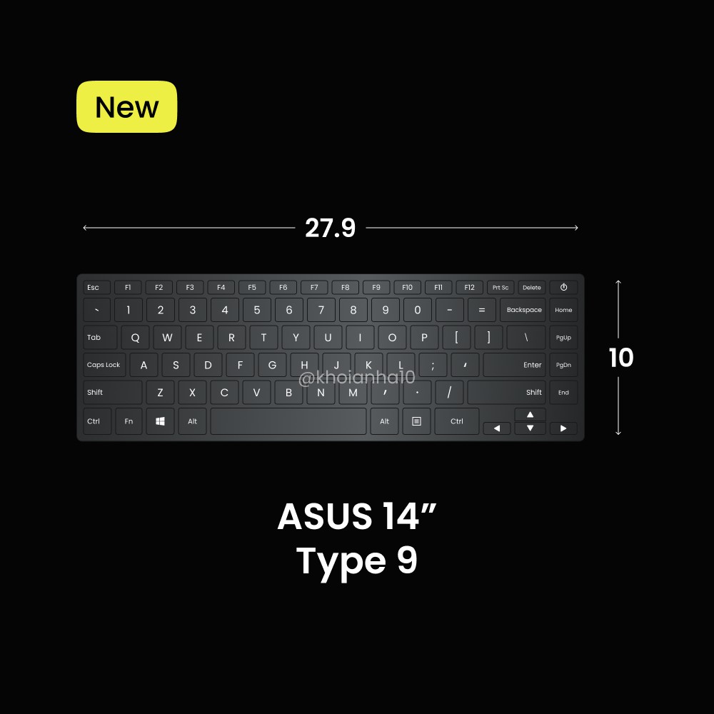 Tấm phủ bàn phím silicon ASUS 14" ôm phím