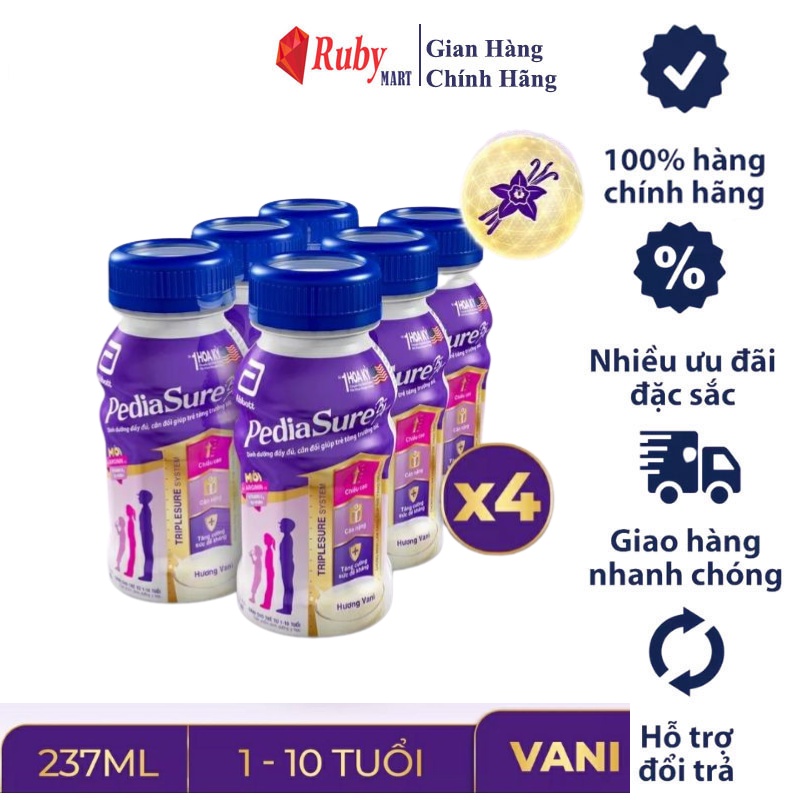 [Date T5/24] Thùng 24 chai Sữa Pediasure pha sẵn 237ml vani