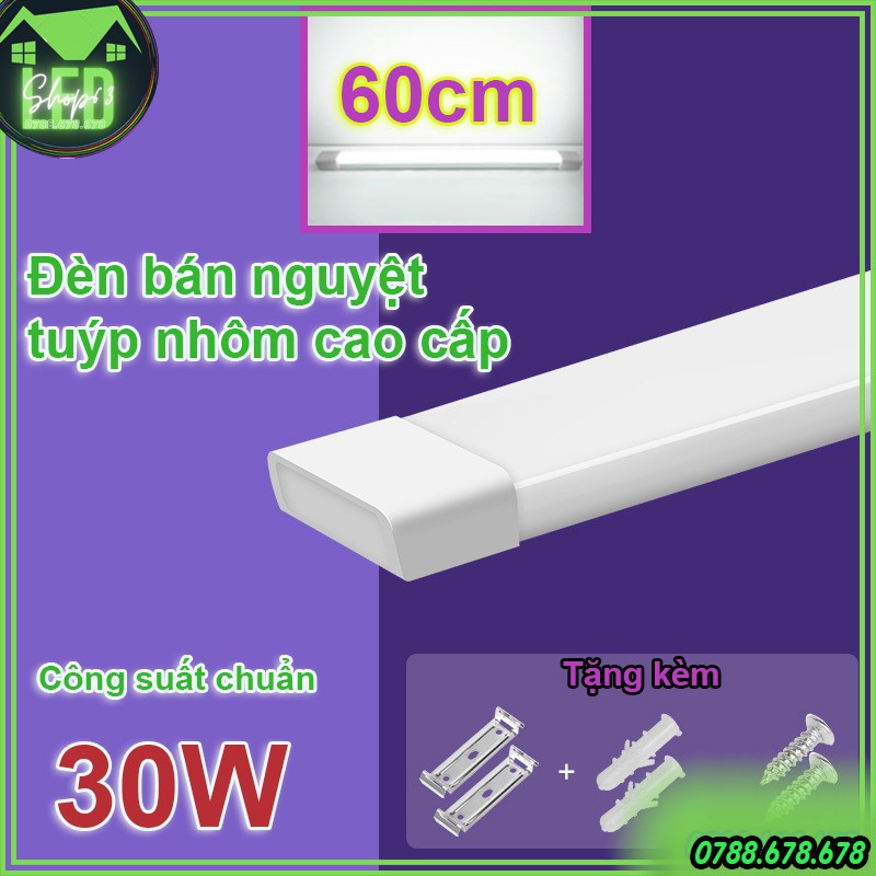 Đèn bán nguyệt cao cấp 30W - dài 6 tấc (đầu vuông - vỏ nhôm dày không xiu vẹo - 3 hàng LED siêu sáng chuẩn công suất)